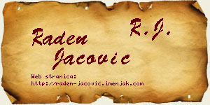 Raden Jačović vizit kartica